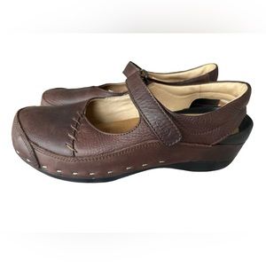 Great Wolky Leather Brown Mary Jane Shoes Sling back Size 42 | 9.5.    b15